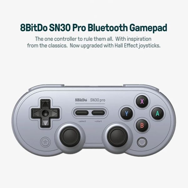 8BitDo SN30 Pro Bluetooth Gamepad Hall Version for Switch / Steam / PC / Android (Grey) - Image 4