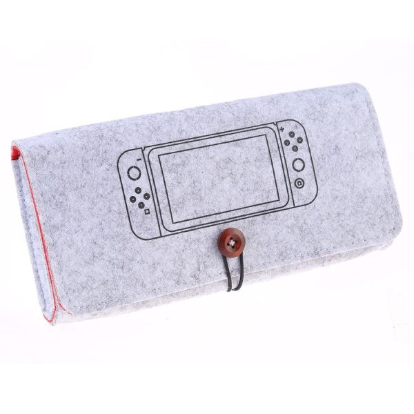 Portable Soft Felt Handbag Storage Protective Bag for Nintendo Switch (Light Grey) - Image 3