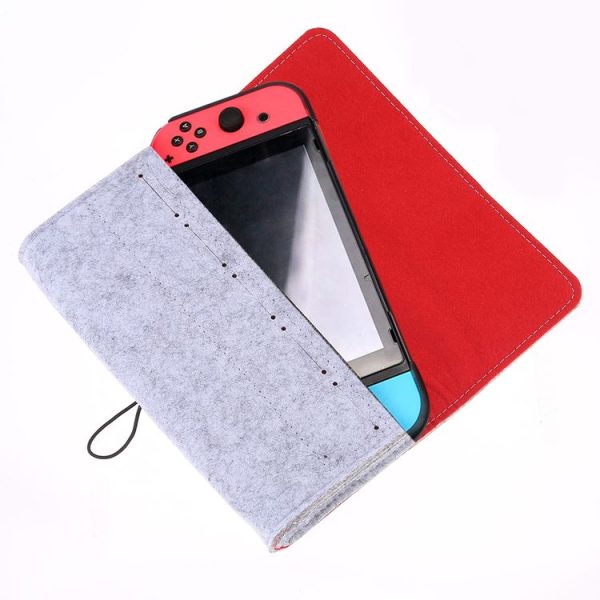 Portable Soft Felt Handbag Storage Protective Bag for Nintendo Switch (Light Grey) - Image 5