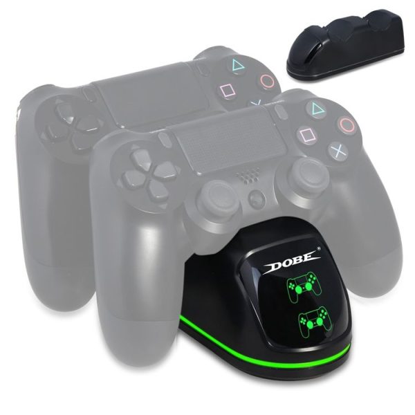 DOBE TP4-1781 Wireless Controller Dual Charging Dock LED Charger Handle Charger for PS4 / Slim / Pro (Black)