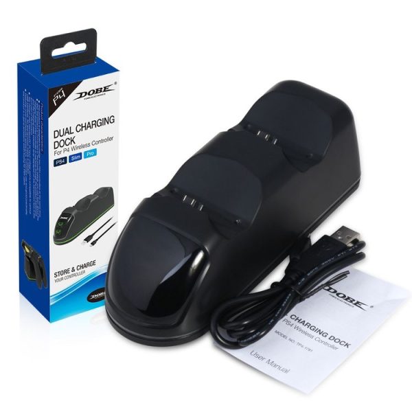 DOBE TP4-1781 Wireless Controller Dual Charging Dock LED Charger Handle Charger for PS4 / Slim / Pro (Black) - Image 6