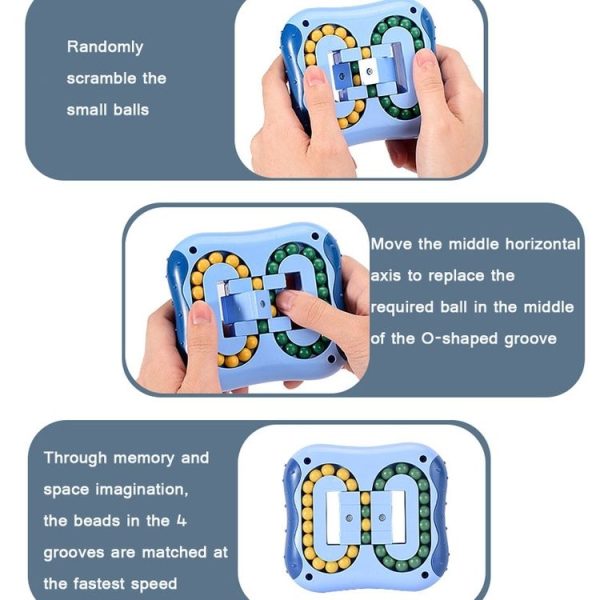 Rotating Magic Bean Fingertip Magic Cube Children Finger Top Intellectual Toy (Blue) - Image 4
