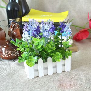 Wooden Flower Planter Fence Storage Holder Pot with Foam, Size: 10cm x 10cm x 7cm