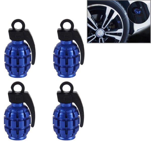 4 PCS Universal Car Tire Valve Caps (Dark Blue)
