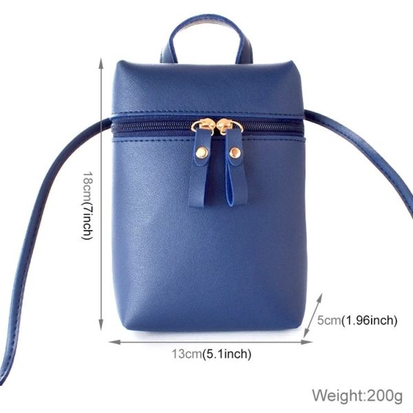 Ladies Simple Casual Shoulder Messenger Bag Small Change Mobile Phone Crossbody Bucket Bag - Image 4