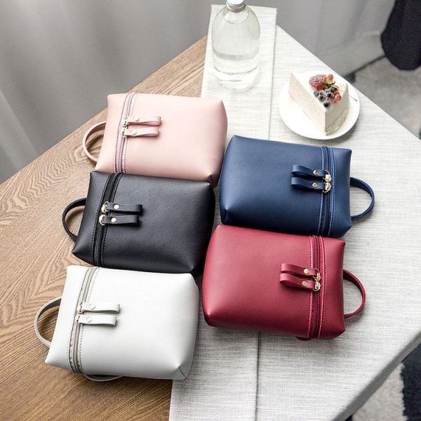 Ladies Simple Casual Shoulder Messenger Bag Small Change Mobile Phone Crossbody Bucket Bag - Image 7