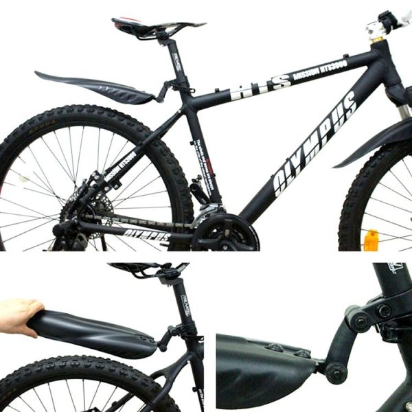 Mountain Road Fits Cycling Creative Mud Guard Dovetail Style Fenders Set for Bike Front And Rear (Black) - Image 4