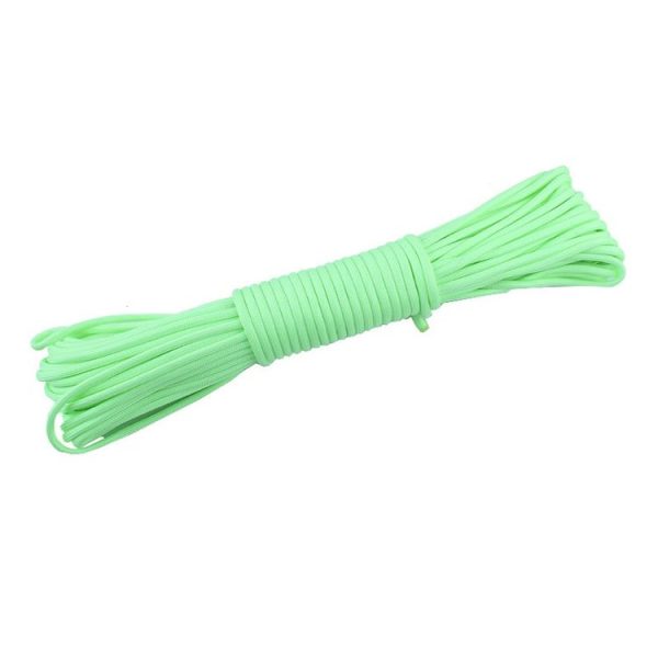 20m 9-Core Nylon+Polyester Full-light Outdoor Camping Tent Rescue Bundled Fluorescent Climbing Rope (Green) - Image 2