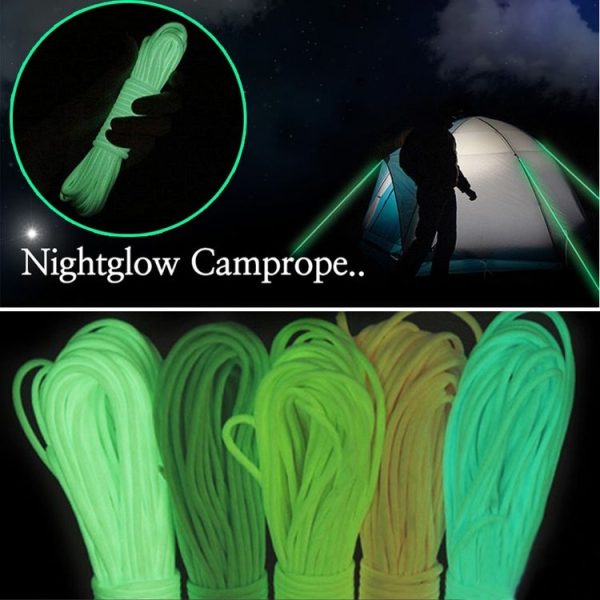 20m 9-Core Nylon+Polyester Full-light Outdoor Camping Tent Rescue Bundled Fluorescent Climbing Rope (Green) - Image 6