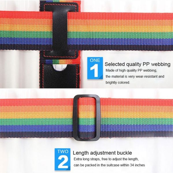 Cross Rainbow Elastic Telescopic Bag Bungee Luggage Packing Belt Travel Luggage Fixed Strap (Colour) - Image 4