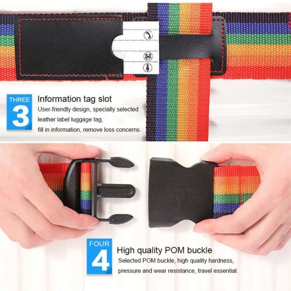 Cross Rainbow Elastic Telescopic Bag Bungee Luggage Packing Belt Travel Luggage Fixed Strap (Colour) - Image 5