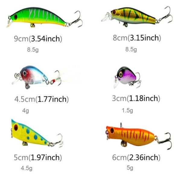HENGJIA HENG JIA-SETL30 30 PCS Minnow Fishing Lure Set 6 Models Fishing Tackle Plastic Hard Bait - Image 4