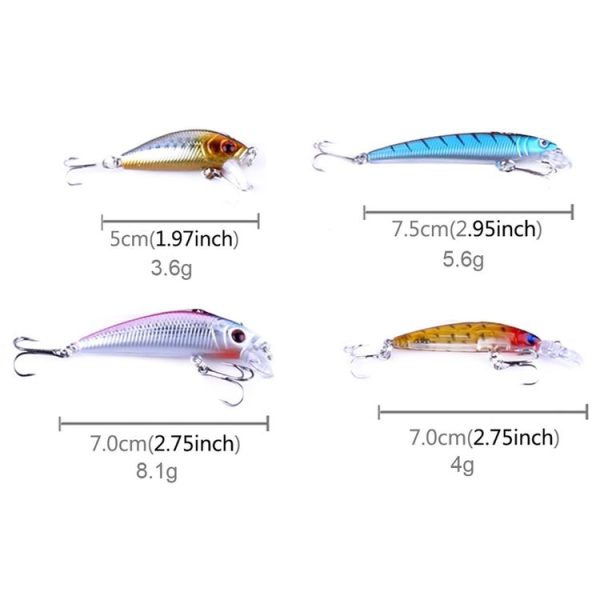 HENGJIA 26 PCS Minnow Fishing Lure Set 4 Models Fishing Tackle Plastic Hard Bait - Image 3