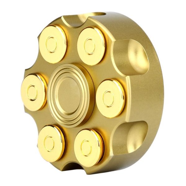 Fidget Spinner Toy Stress Reducer Anti-Anxiety Toy for Children and Adults, About 7 Minutes Rotation Time, Stainless Steel R188 Beads Bearing, Revolver Bullets Shape (Gold) - Image 2