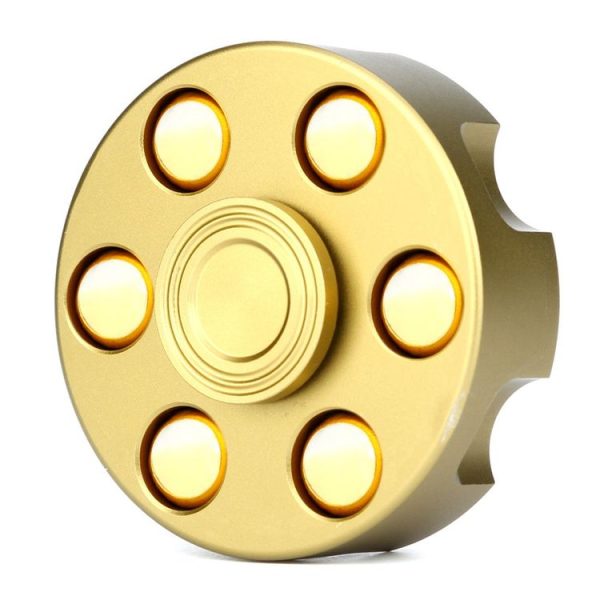 Fidget Spinner Toy Stress Reducer Anti-Anxiety Toy for Children and Adults, About 7 Minutes Rotation Time, Stainless Steel R188 Beads Bearing, Revolver Bullets Shape (Gold) - Image 3
