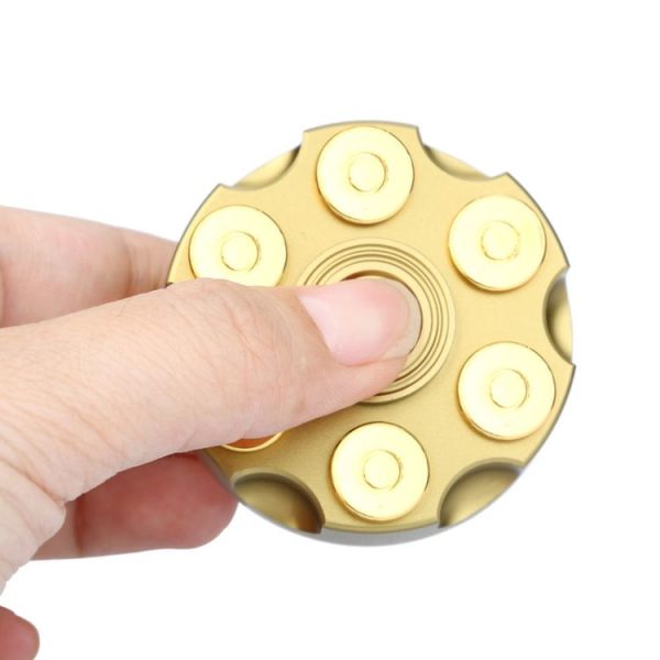 Fidget Spinner Toy Stress Reducer Anti-Anxiety Toy for Children and Adults, About 7 Minutes Rotation Time, Stainless Steel R188 Beads Bearing, Revolver Bullets Shape (Gold) - Image 4