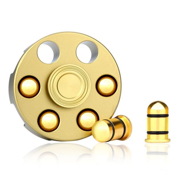 Fidget Spinner Toy Stress Reducer Anti-Anxiety Toy for Children and Adults, About 7 Minutes Rotation Time, Stainless Steel R188 Beads Bearing, Revolver Bullets Shape (Gold) - Image 5