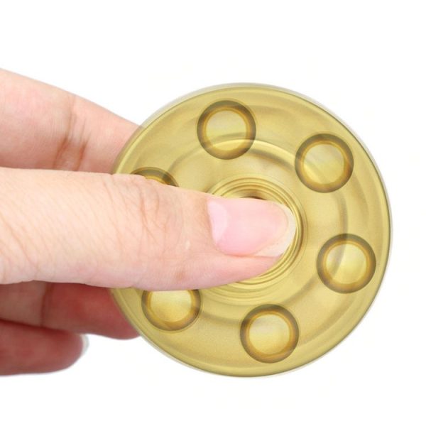 Fidget Spinner Toy Stress Reducer Anti-Anxiety Toy for Children and Adults, About 7 Minutes Rotation Time, Stainless Steel R188 Beads Bearing, Revolver Bullets Shape (Gold) - Image 6