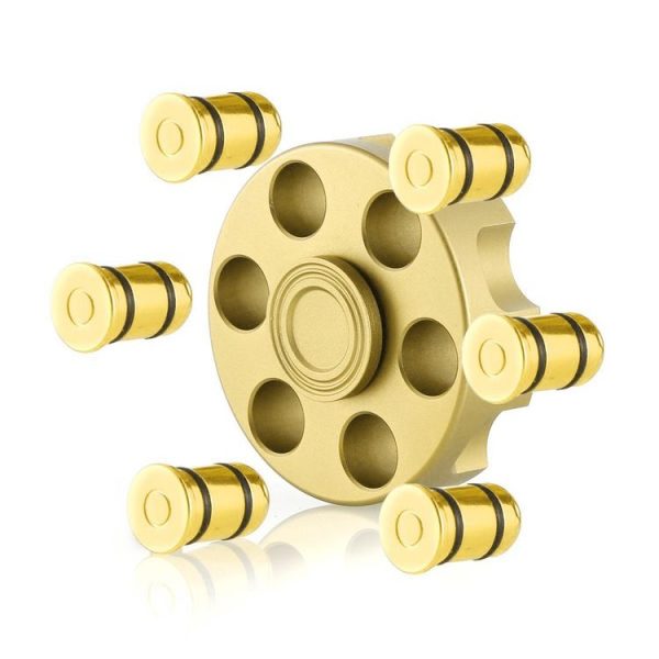 Fidget Spinner Toy Stress Reducer Anti-Anxiety Toy for Children and Adults, About 7 Minutes Rotation Time, Stainless Steel R188 Beads Bearing, Revolver Bullets Shape (Gold) - Image 7