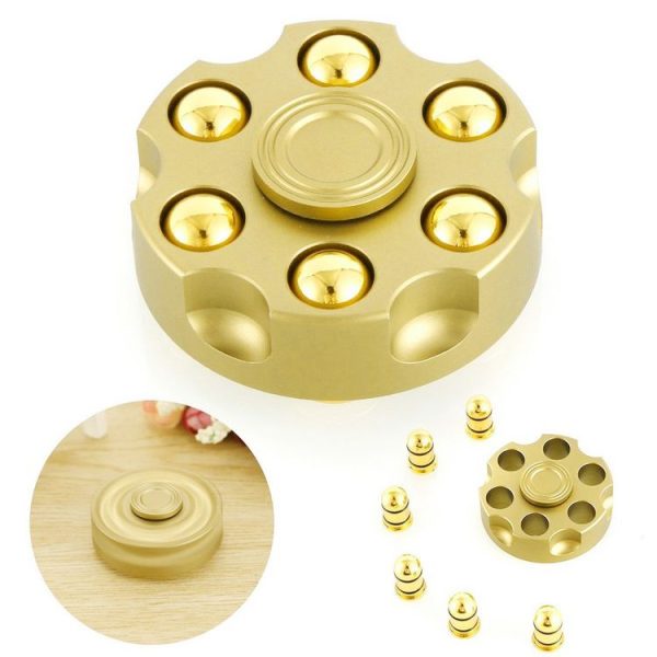 Fidget Spinner Toy Stress Reducer Anti-Anxiety Toy for Children and Adults, About 7 Minutes Rotation Time, Stainless Steel R188 Beads Bearing, Revolver Bullets Shape (Gold) - Image 8