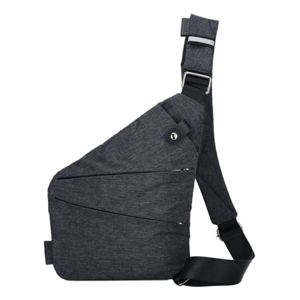 Multi-Function Portable Anti-theft Polyester Business Chest Bag Outdoor Sports Shoulder Bag for Men (Grey) - Image 2