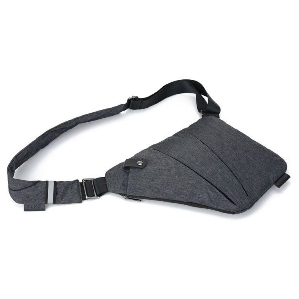 Multi-Function Portable Anti-theft Polyester Business Chest Bag Outdoor Sports Shoulder Bag for Men (Grey) - Image 3