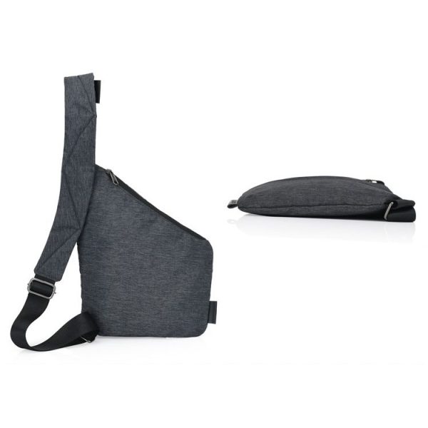 Multi-Function Portable Anti-theft Polyester Business Chest Bag Outdoor Sports Shoulder Bag for Men (Grey) - Image 4