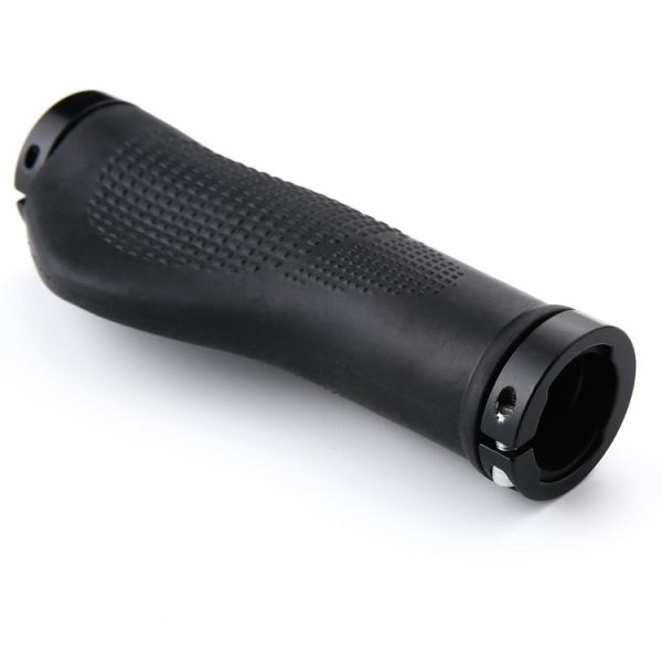 1 Pair AG21 Rubber + Alloy Lock-Rings Bicycle Flat Handlebar Grip (Black) - Image 3