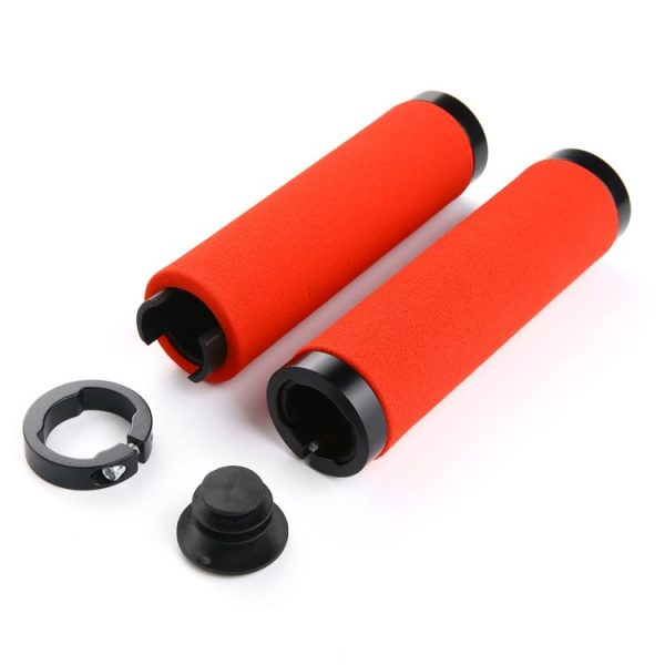 1 Pair AG36 Alloy Lock-Rings + Sponge Bicycle Handlebar Grip (Black) - Image 3