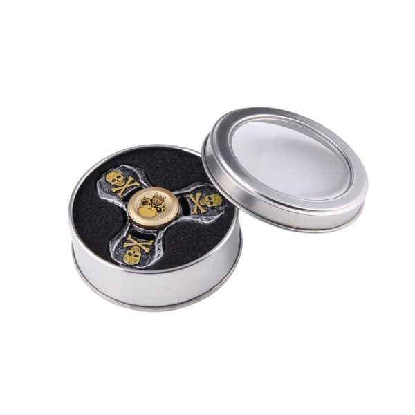 Fidget Spinner Toy Stress Reducer Anti-Anxiety Toy for Children and Adults, 2-4 Minutes Rotation Time, Zinc Alloy Material, Skull Pattern Three Leaves (Silver) - Image 9