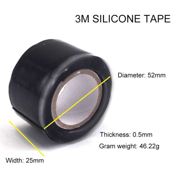 3m x 2.5cm Multi-function Waterproof High Temperature Resistance Water Pipe Wire Silicone Self-adhesive Tape - Image 6