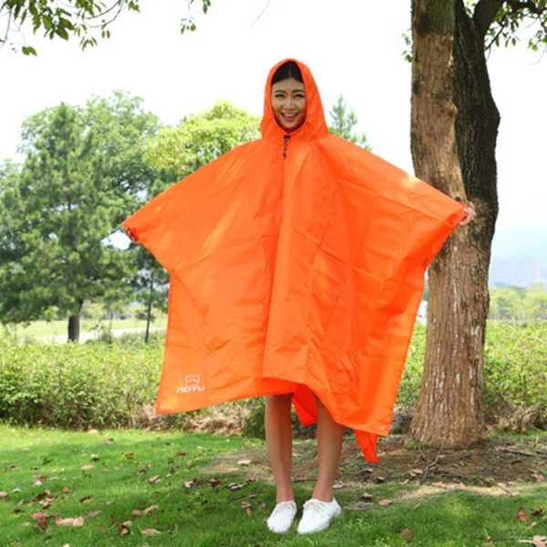 3 in 1 Aotu AT6927 Multifunctional Outdoor Camp Riding Raincoat Picnic Blanket, Size: 217x143cm (Orange)