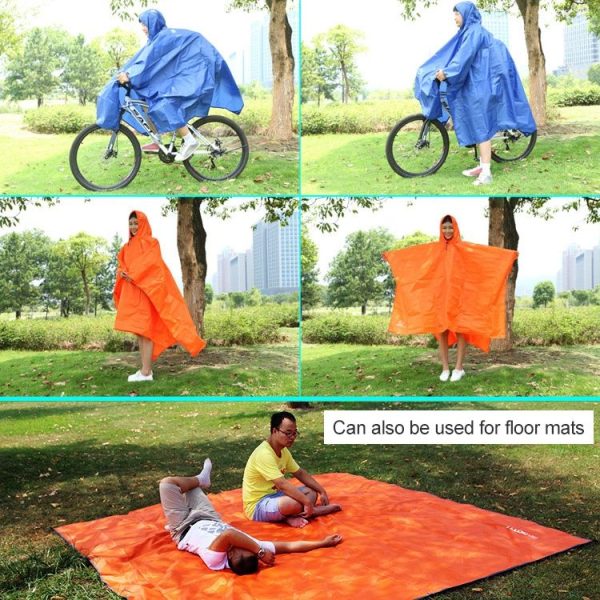 3 in 1 Aotu AT6927 Multifunctional Outdoor Camp Riding Raincoat Picnic Blanket, Size: 217x143cm (Orange) - Image 7
