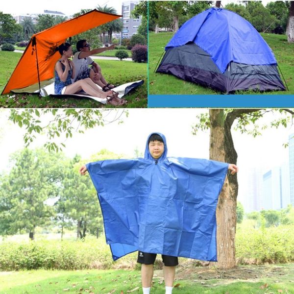 3 in 1 Aotu AT6927 Multifunctional Outdoor Camp Riding Raincoat Picnic Blanket, Size: 217x143cm (Orange) - Image 8
