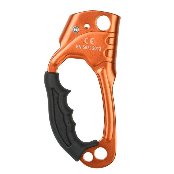 XINDA TP-8606 Outdoor Rock Climbing Aerial Work Anti-fall Handheld Rope Gripper for 8-12mm Diameter Rope left (Orange) - Image 3
