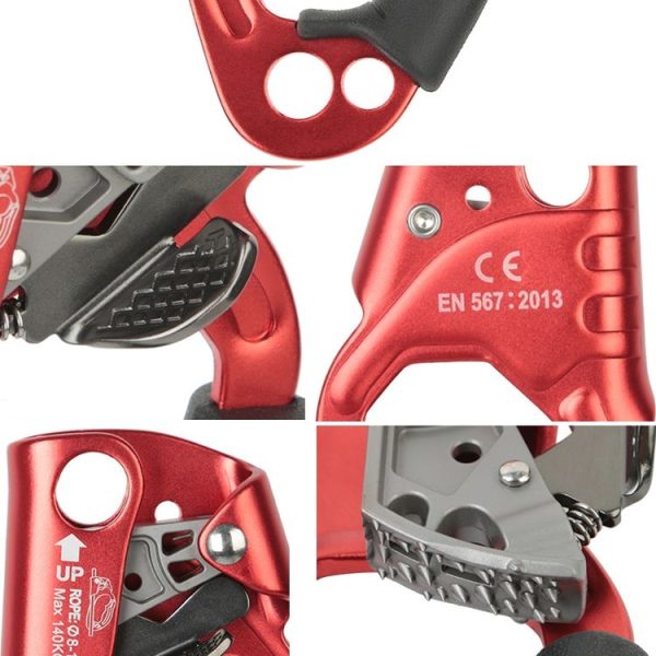 XINDA TP-8606 Outdoor Rock Climbing Aerial Work Anti-fall Handheld Rope Gripper for 8-12mm Diameter Rope left (Orange) - Image 4