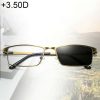 Dual-purpose Photochromic Presbyopic Glasses, +3.50D (Gold)