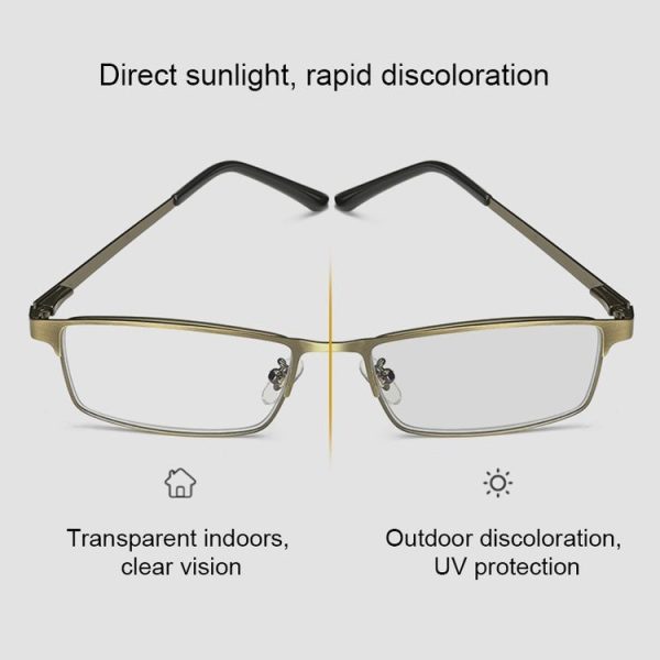 Dual-purpose Photochromic Presbyopic Glasses, +3.50D (Gold) - Image 6