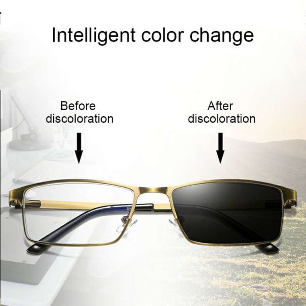 Dual-purpose Photochromic Presbyopic Glasses, +3.50D (Gold) - Image 8