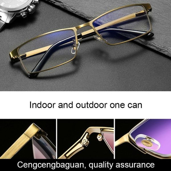 Dual-purpose Photochromic Presbyopic Glasses, +3.50D (Gold) - Image 9