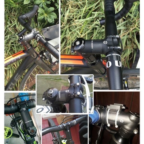 TOSEEK All Carbon Fiber 3KUD Texture Road Mountain Bike Ultra-light Handlebar Stem Riser Faucet, Size: 6 Degree, 80mm (Matte) - Image 6