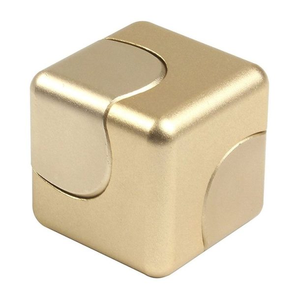 Cube Fidget Hand Spinner Finger Toys Stress Reducer EDC Toy, Stainless Steel R188 Bearings (Gold) - Image 2