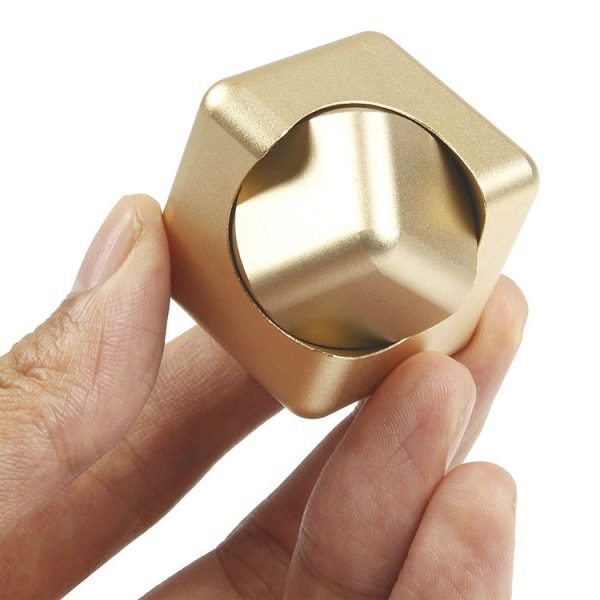 Cube Fidget Hand Spinner Finger Toys Stress Reducer EDC Toy, Stainless Steel R188 Bearings (Gold) - Image 4