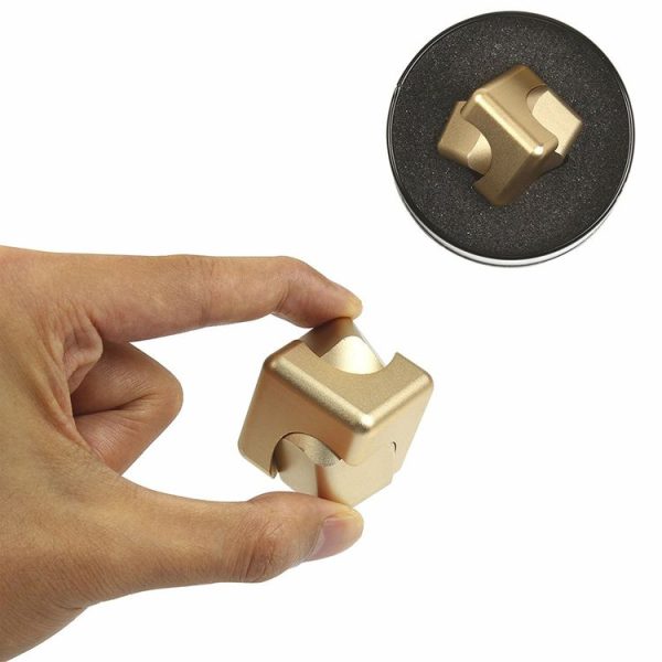 Cube Fidget Hand Spinner Finger Toys Stress Reducer EDC Toy, Stainless Steel R188 Bearings (Gold) - Image 5