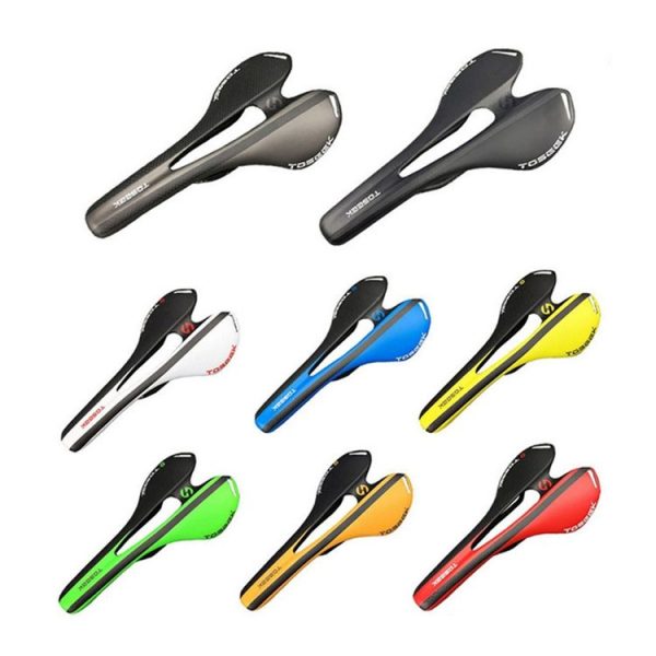 TOSEEK Road Bike Carbon Fiber Seat Bicycle Hollow Seat Saddle, 3K Texture + Light (Blue) - Image 6