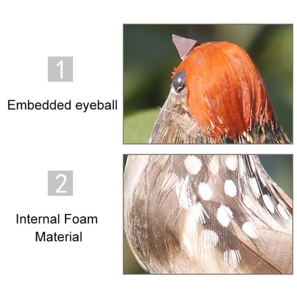 Simulation Sparrow Simulation Feather Foam Bird Horticultural Decoration Random Color Delivery - Image 4
