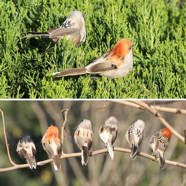 Simulation Sparrow Simulation Feather Foam Bird Horticultural Decoration Random Color Delivery - Image 7