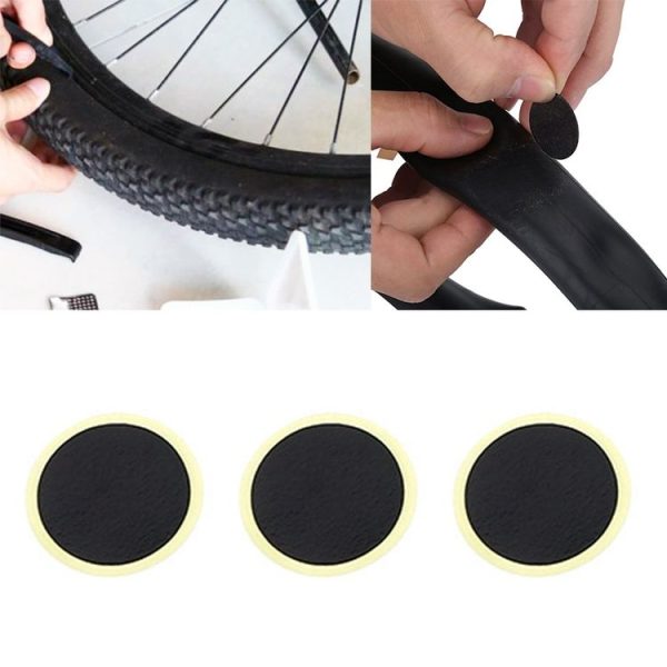 Manual Mini Portable Bicycle Aluminum Alloy Pump+ Glue-free Tire Patch + Fish-shaped Tire Lever (Red) - Image 13