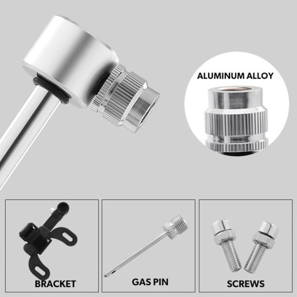 Manual Mini Portable Bicycle Aluminum Alloy Pump+ Glue-free Tire Patch + Fish-shaped Tire Lever (Red) - Image 9