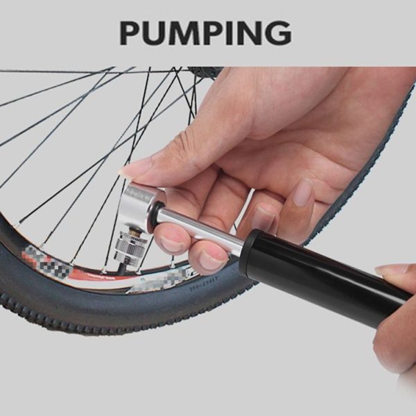 Manual Mini Portable Bicycle Aluminum Alloy Pump + Plastic glue-free tire patch + Tire lever (Red) - Image 15